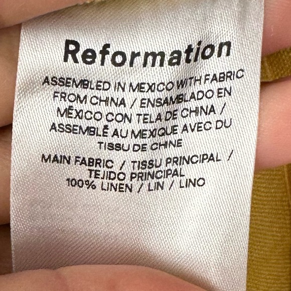 Reformation Yellow Allira Linen Tank Midi Dress Women’s Sz 6 - Picture 5 of 10